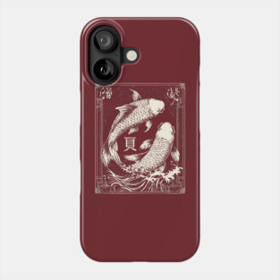 Pisces Yin Yang Fish in Japanese Tattoo Style Phone Case