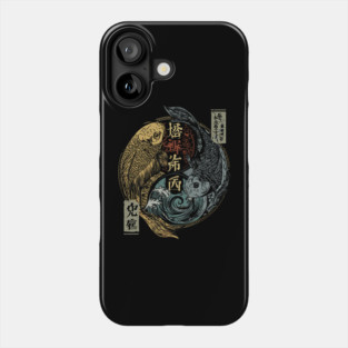Pisces Twin Koi in Monochrome Harmony Phone Case