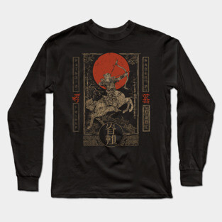 Sagittarius Archer in Japanese Warrior Armor Long Sleeve T-Shirt