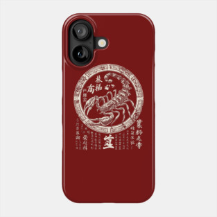 Scorpio Zodiac with Eastern Ink Scorpion Phone Case