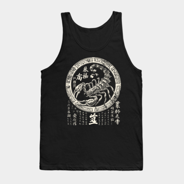 Scorpio Zodiac with Eastern Ink Scorpion Tank Top by TuncGK