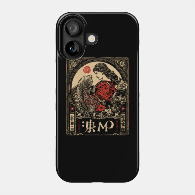 Virgo Maiden with Flowing Hair – Japanese Classic Style Phone Case by TuncGK