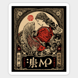Virgo Maiden with Flowing Hair – Japanese Classic Style Magnet