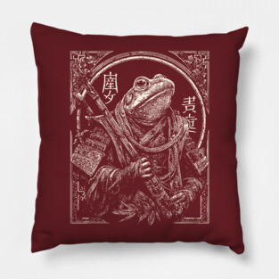 Wise Frog Monk – Eastern Zodiac Inspired Art Pillow