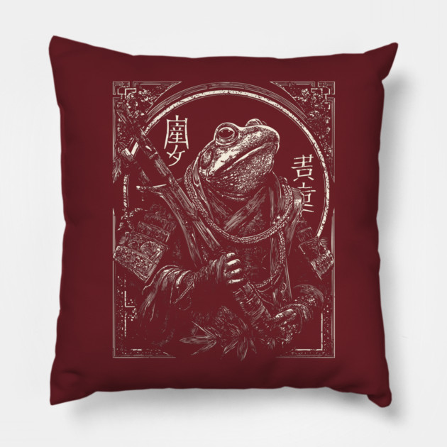 Wise Frog Monk – Eastern Zodiac Inspired Art Pillow by TuncGK
