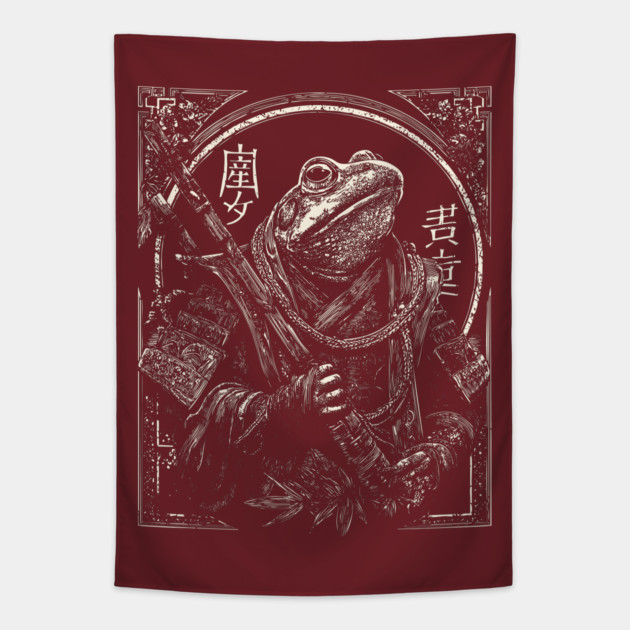 Wise Frog Monk – Eastern Zodiac Inspired Art Tapestry by TuncGK