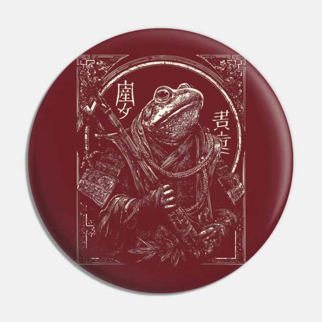Wise Frog Monk – Eastern Zodiac Inspired Art Pin by TuncGK