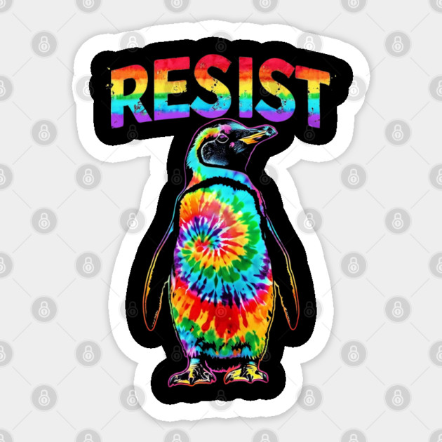 Resist-Penguin Sticker by Creatifly Graphic Tees