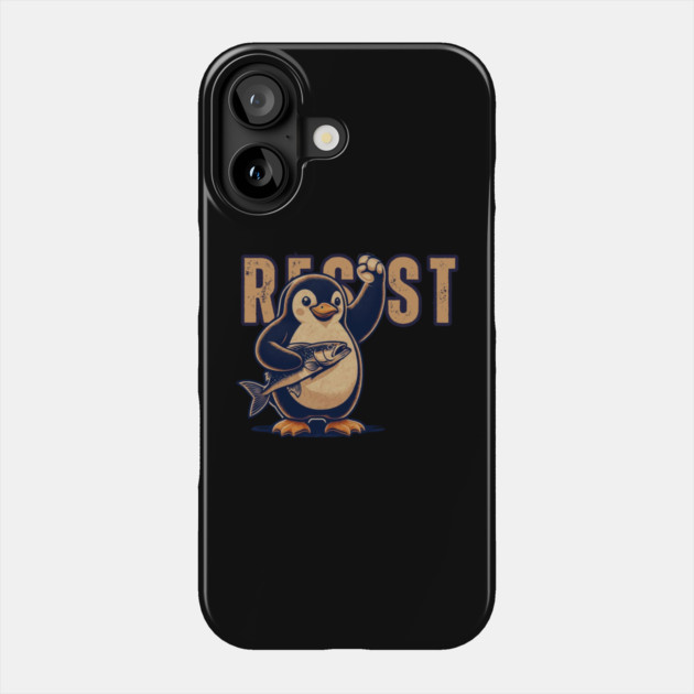 Resist-Penguin Phone Case by Creatifly Graphic Tees