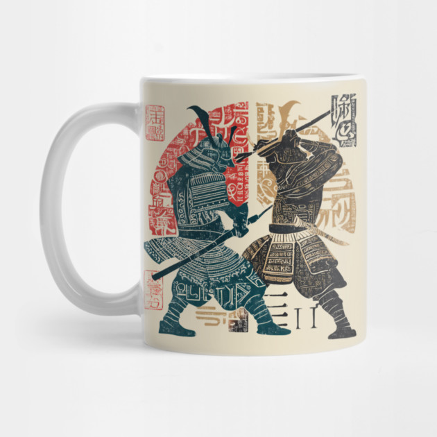 Abstract Samurai Duel in Retro Japanese Ink Style by TuncGK