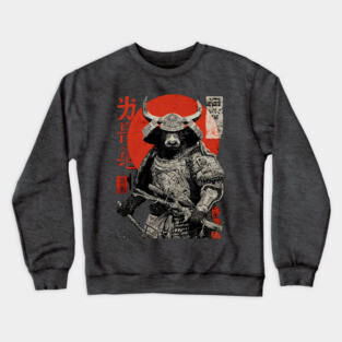 Bull Warrior with Katana – Ukiyo-e Style Strength Crewneck Sweatshirt