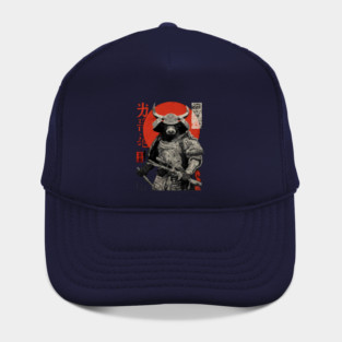Bull Warrior with Katana – Ukiyo-e Style Strength Hat
