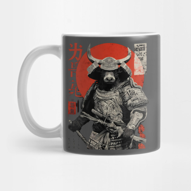 Bull Warrior with Katana – Ukiyo-e Style Strength by TuncGK