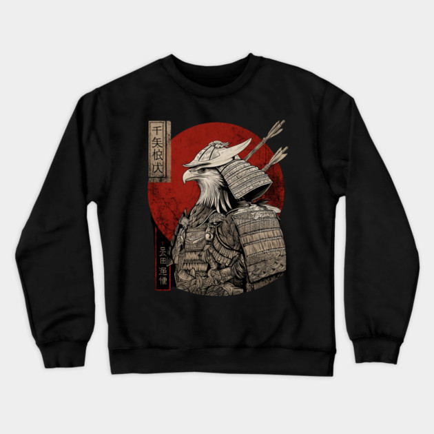 Eagle Samurai Warrior in Ukiyo-e Style Crewneck Sweatshirt by TuncGK