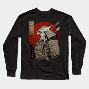 Eagle Samurai Warrior in Ukiyo-e Style Long Sleeve T-Shirt