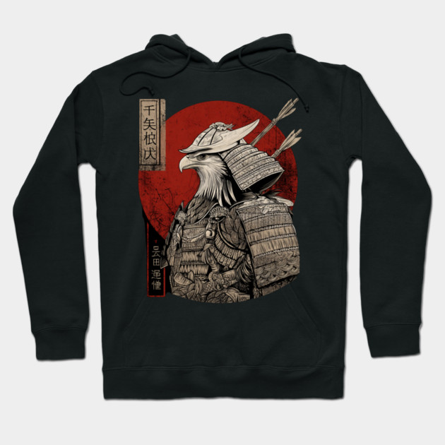 Eagle Samurai Warrior in Ukiyo-e Style Hoodie by TuncGK