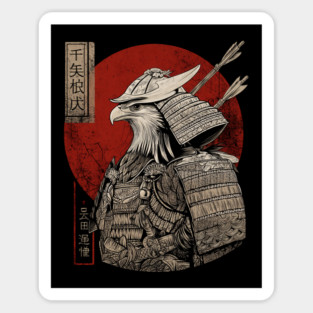 Eagle Samurai Warrior in Ukiyo-e Style Sticker