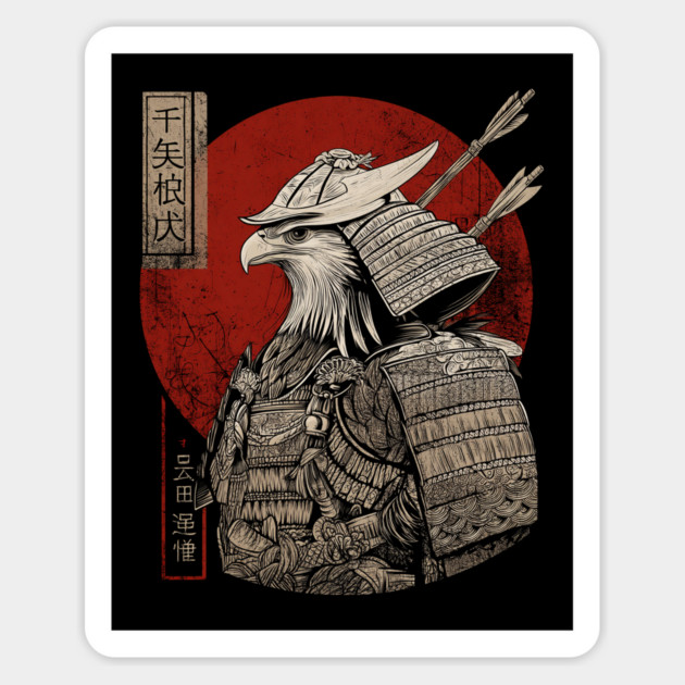 Eagle Samurai Warrior in Ukiyo-e Style Magnet by TuncGK