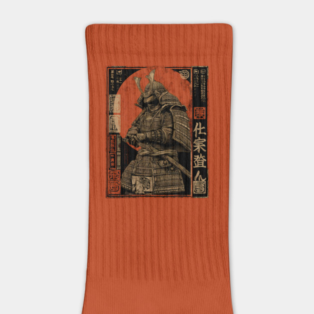 Faceless Samurai in Deep Red Sumi-e Brush Style by TuncGK