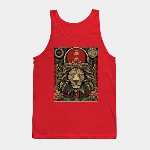 Lion Ronin – Wild Strength Meets Japanese Discipline Tank Top by TuncGK