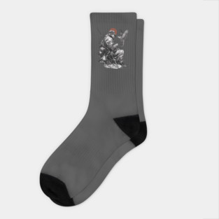 Old Fisher with Talking Fish – Zen Ink Tale Socks