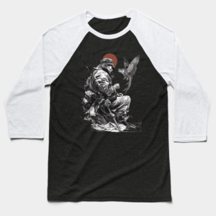 Old Fisher with Talking Fish – Zen Ink Tale Baseball T-Shirt