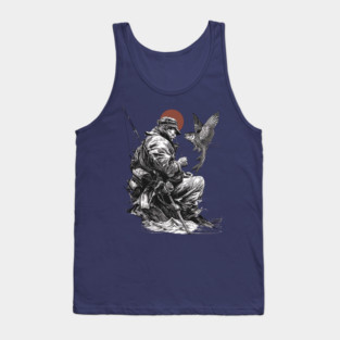 Old Fisher with Talking Fish – Zen Ink Tale Tank Top