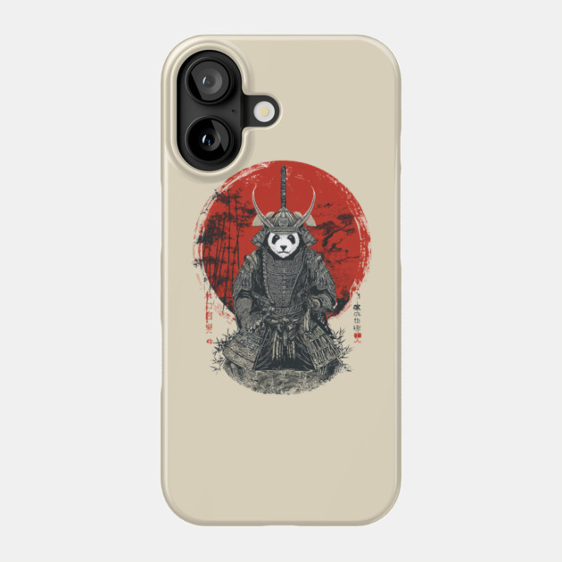 Panda Samurai King in Red Sun Ukiyo-e Style Phone Case by TuncGK