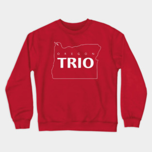 Oregon TRIO Logo All White Crewneck Sweatshirt