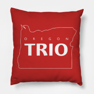 Oregon TRIO Logo All White Pillow