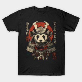 Panda Warrior in Sacred Armor – Japanese Ink Style T-Shirt