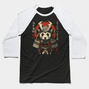 Panda Warrior in Sacred Armor – Japanese Ink Style Baseball T-Shirt