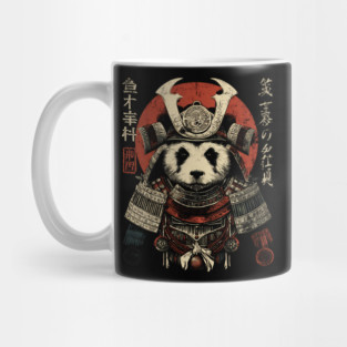 Panda Warrior in Sacred Armor – Japanese Ink Style Mug