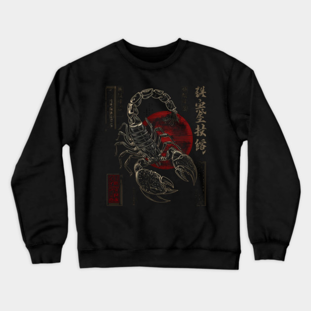 Celestial Scorpion in Cosmic Japanese Ink Crewneck Sweatshirt by TuncGK