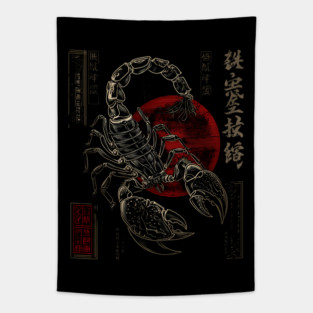 Celestial Scorpion in Cosmic Japanese Ink Tapestry