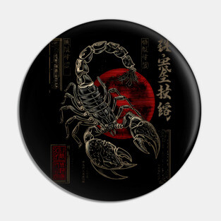 Celestial Scorpion in Cosmic Japanese Ink Pin