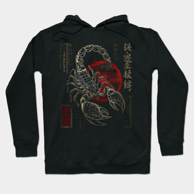 Celestial Scorpion in Cosmic Japanese Ink Hoodie by TuncGK