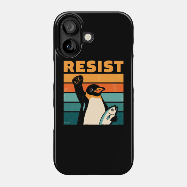 Resist-Penguin Phone Case by Creatifly Graphic Tees
