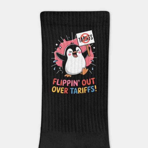 Flippin’ Out Over Tariffs Funny Penguin Against Tariffs Meme by creative