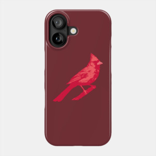 Bold Red Cardinal on Branch – Striking Bird Art Phone Case