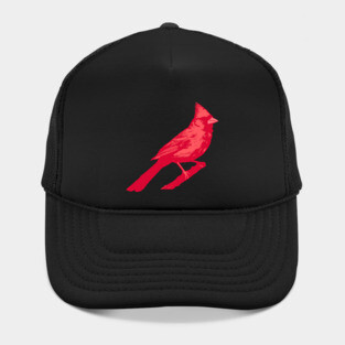 Bold Red Cardinal on Branch – Striking Bird Art Hat