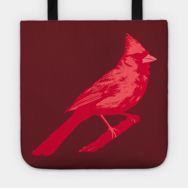 Bold Red Cardinal on Branch – Striking Bird Art Tote by DonWillisJrArt