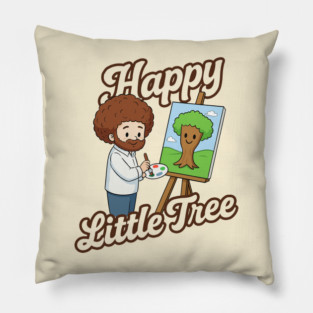 Happy Little Tree – Funny Bob-Inspired Art Tee Pillow