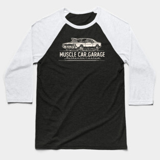 Muscle Car Garage Baseball T-Shirt