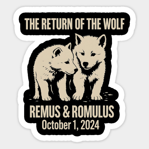 The Return of the Dire Wolf – Remus & Romulus Silhouette Design Sticker by ArtistTee ⭐⭐⭐⭐⭐