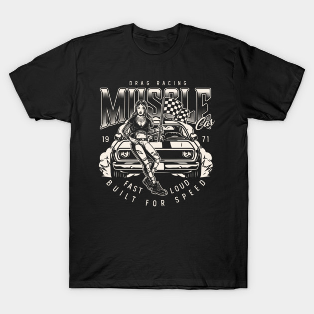 Drag Race Muscle Car T-Shirt by Timeless Chaos