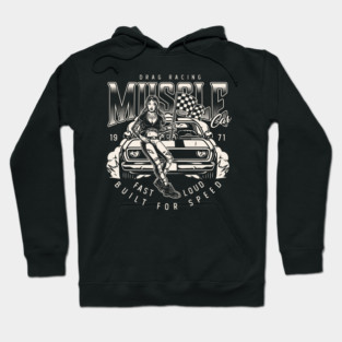 Drag Race Muscle Car Hoodie