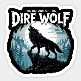 The Return of the Dire Wolf – Howling Wolf in Dark Forest Full Moon Scene Magnet