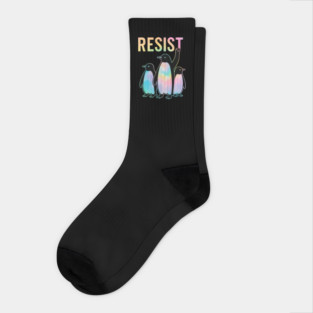 Resist - Penguin - Activism - Protest - Penguin - Tie - Dye Socks