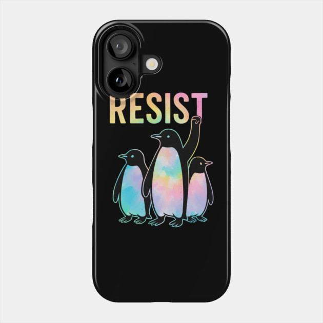 Resist - Penguin - Activism - Protest - Penguin - Tie - Dye Phone Case by ArtistTee ⭐⭐⭐⭐⭐